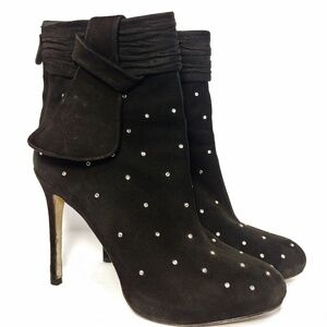 Ann Taylor Rhinestone Suede Stiletto Bootie Sz 11M